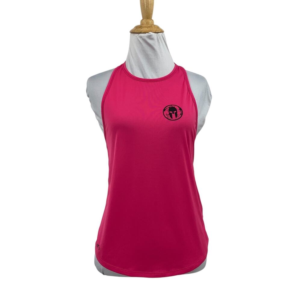 Spartan Tank Top Womens S Small Pink Singlet Keyhole High Neck Training Craft